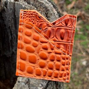 Crocodile Embossed Faux Leather Card Holder